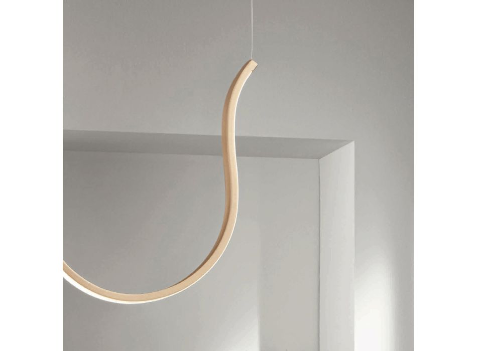 Lampe à Suspension Simple avec Lumière LED en Métal Peint - Sapin Viadurini