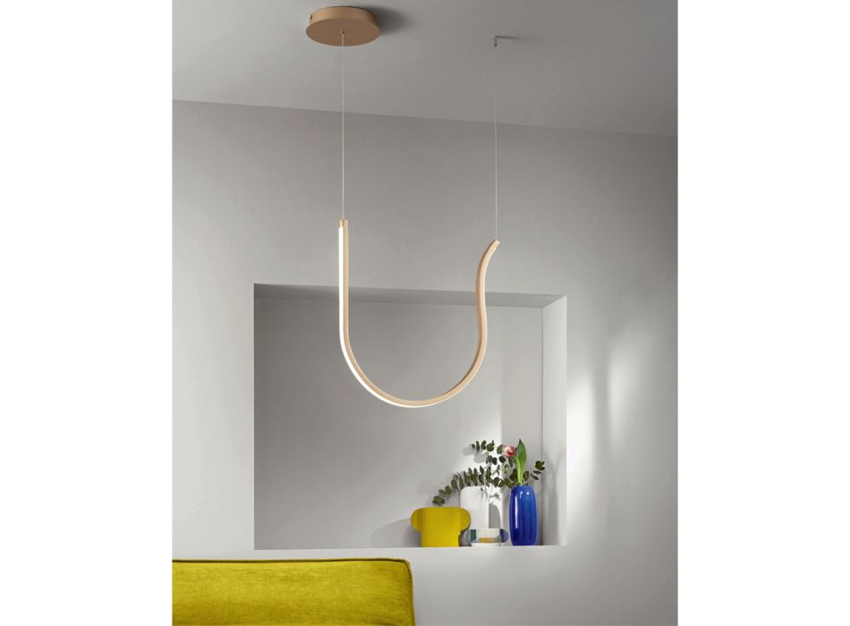 Lampe à Suspension Simple avec Lumière LED en Métal Peint - Sapin Viadurini