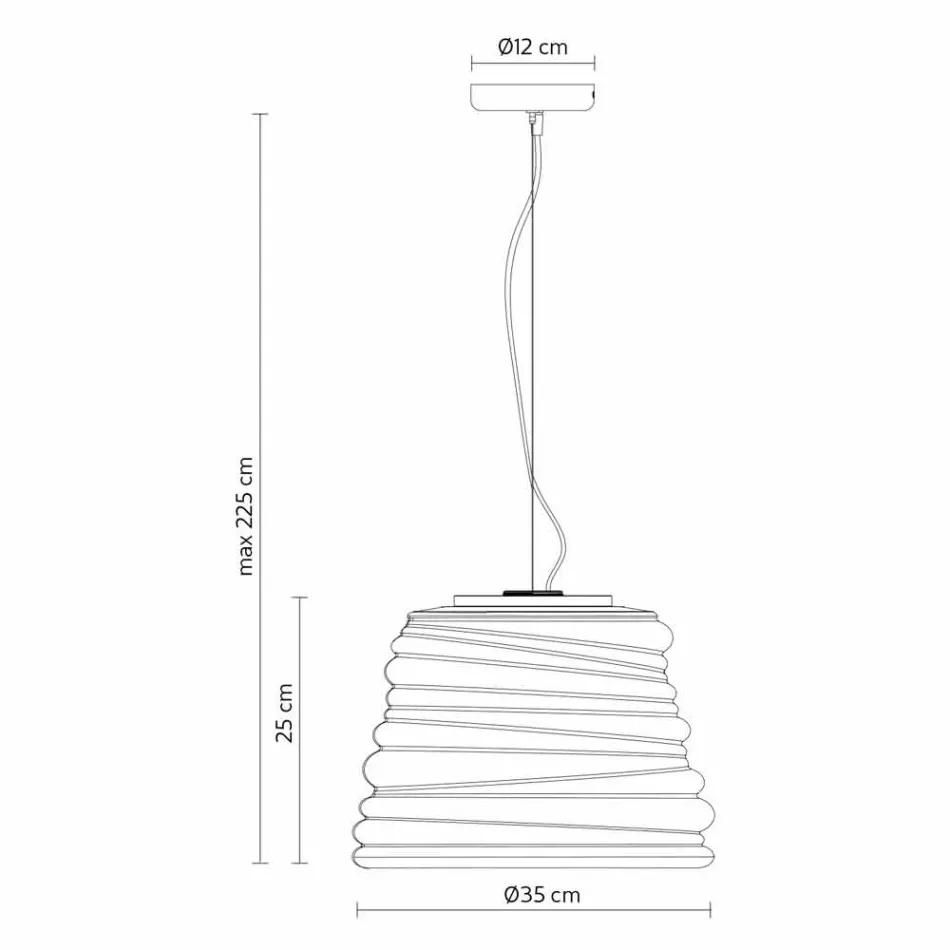 Lampe à Suspension de Salon en Verre Satiné Blanc 3 Dimensions - Doux Viadurini