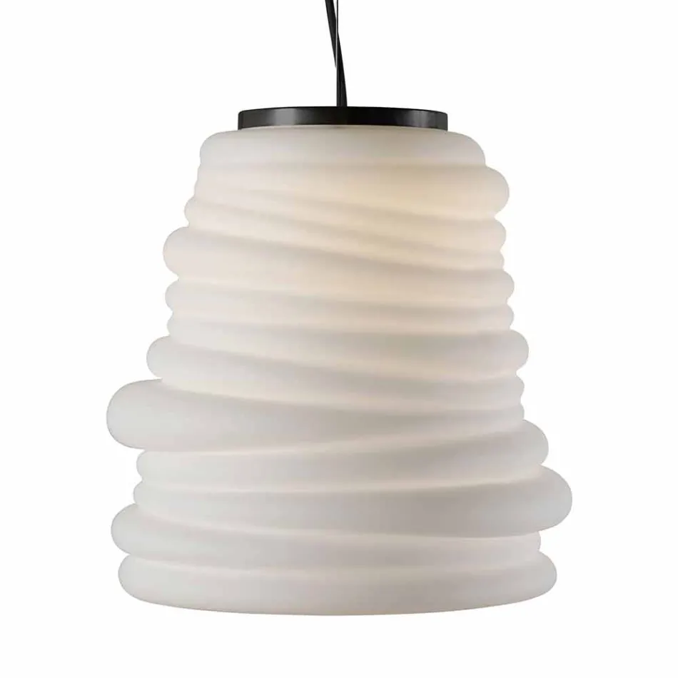 Lampe à Suspension de Salon en Verre Satiné Blanc 3 Dimensions - Doux Viadurini