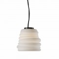 Lampe à Suspension de Salon en Verre Satiné Blanc 3 Dimensions - Doux