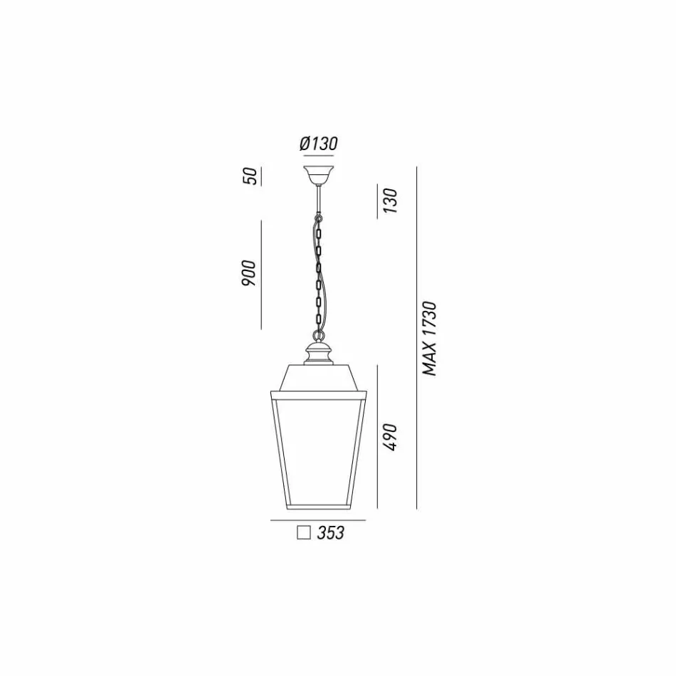 Lampe suspension de style industriel Quadro Il Fanale Viadurini
