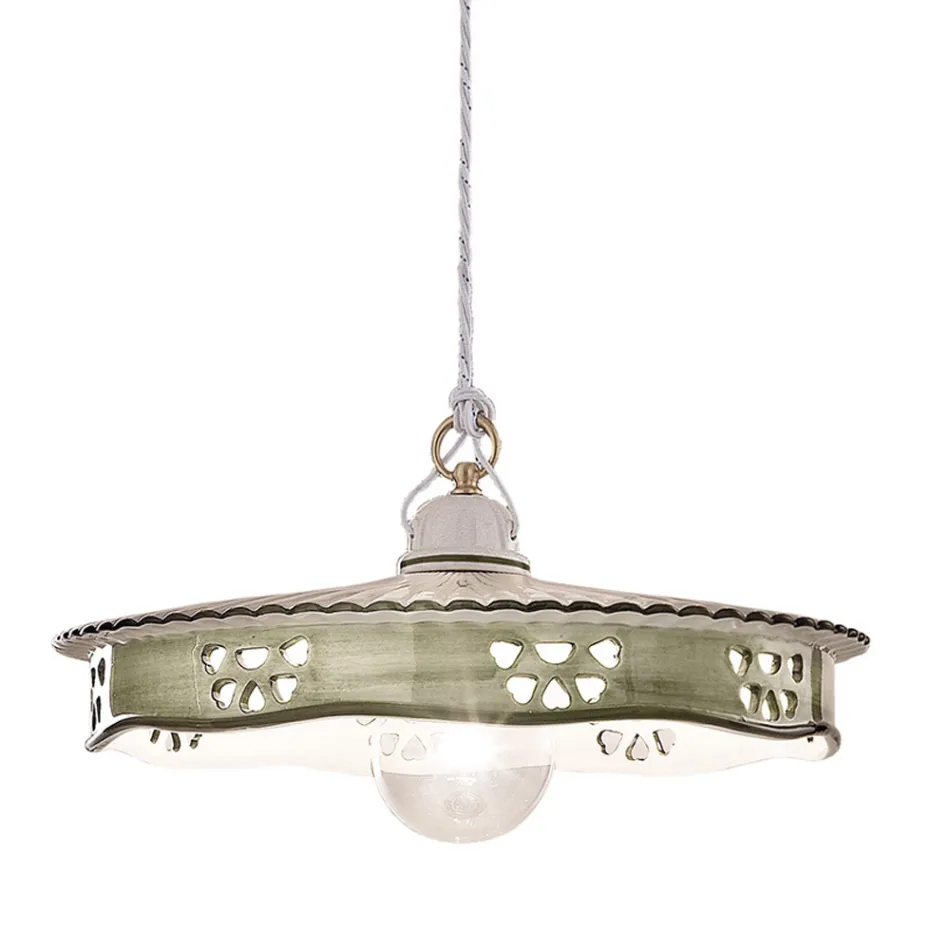 Suspension Vintage en Céramique et Fer Fait Main - Alessandria Viadurini