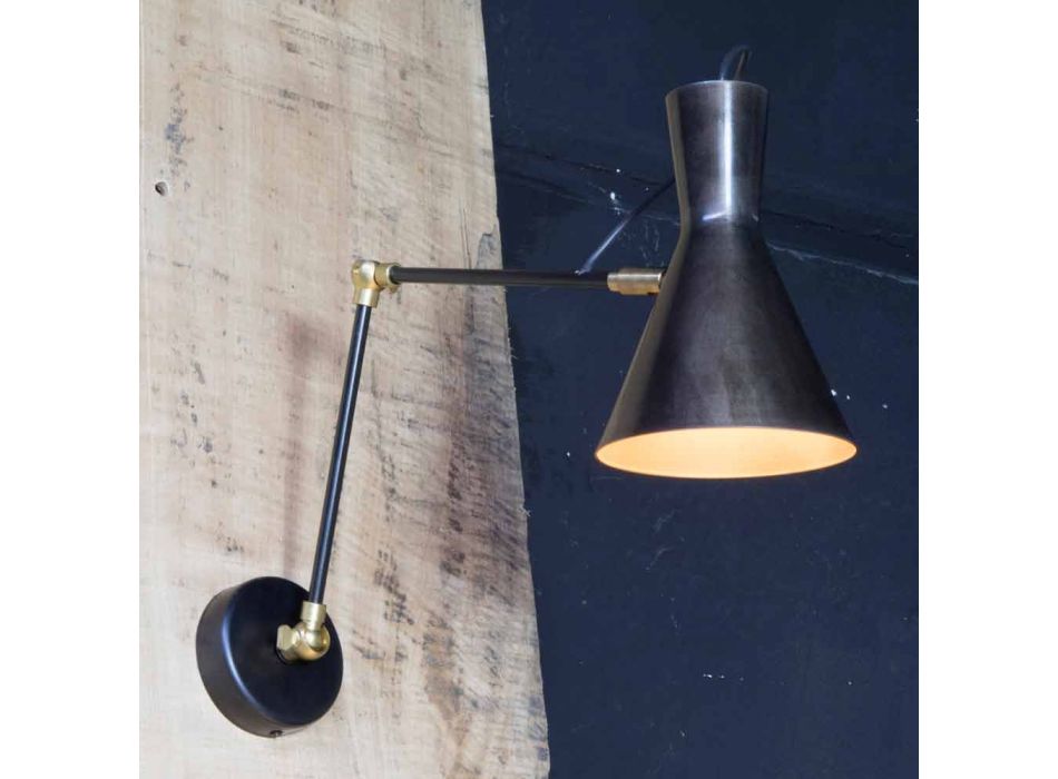 Lampe en fer fabriquée à la main avec abat-jour en aluminium Made in Italy - Selina Viadurini