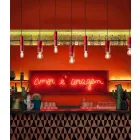 Lampe à suspension cylindrique en céramique colorée Made in Italy - Ferroluce Pi Viadurini