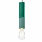 Lampe à suspension cylindrique en céramique colorée Made in Italy - Ferroluce Pi Viadurini