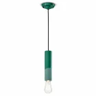 Lampe à suspension cylindrique en céramique colorée Made in Italy - Ferroluce Pi Viadurini