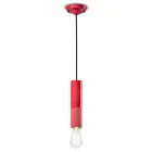 Lampe à suspension cylindrique en céramique colorée Made in Italy - Ferroluce Pi Viadurini