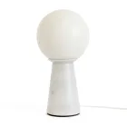 Lampe conique avec sphère blanche et base en marbre fabriquée en Italie - Tobio Viadurini