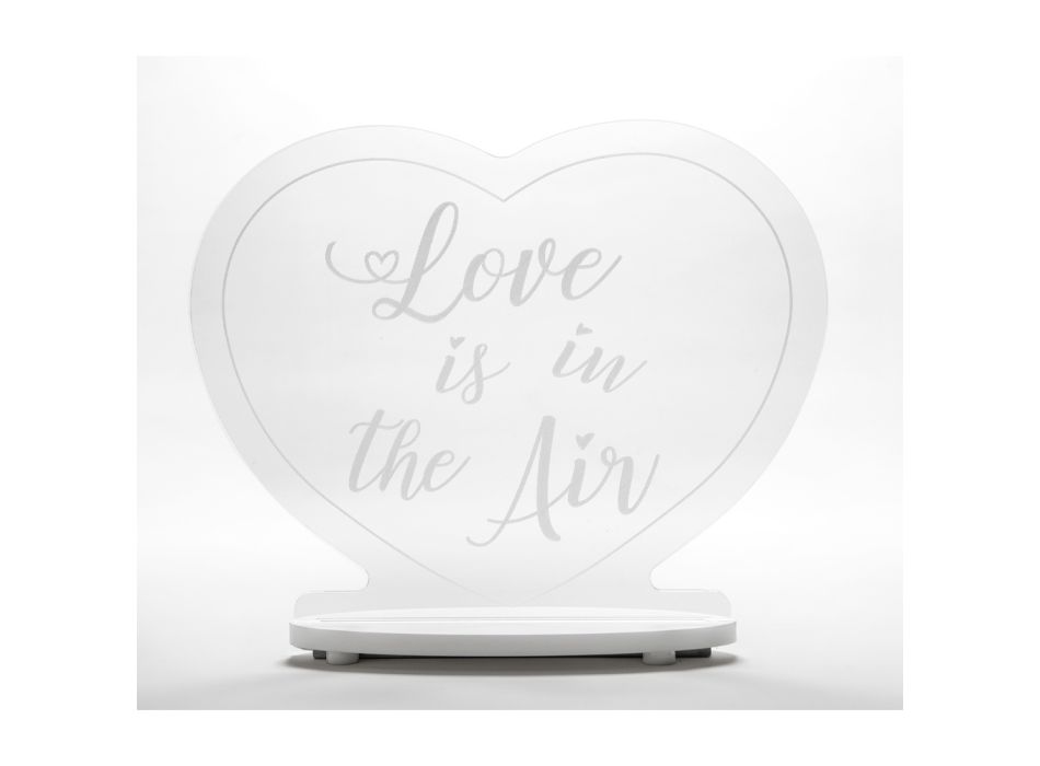 Lampe de table coeur en plexiglas transparent Made in Italy - Heartlamp Viadurini