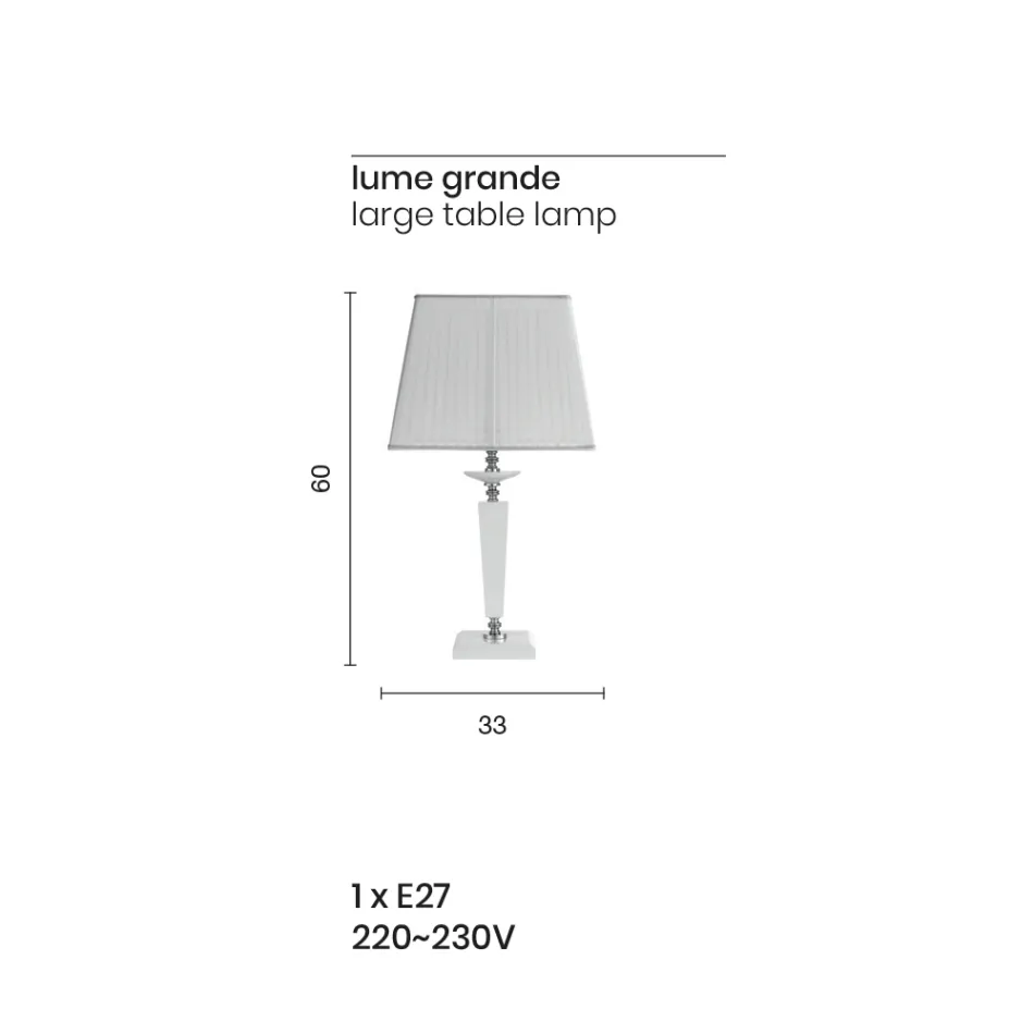 Lampe de support et abat-jour en verre fait main italien classique - Malaisie Viadurini