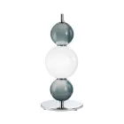 Lampe de table à trois lumières en verre et métal, fabriquée en Italie - Lumira Viadurini