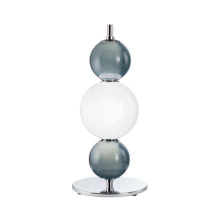 Lampe de table à trois lumières en verre et métal, fabriquée en Italie - Lumira Viadurini