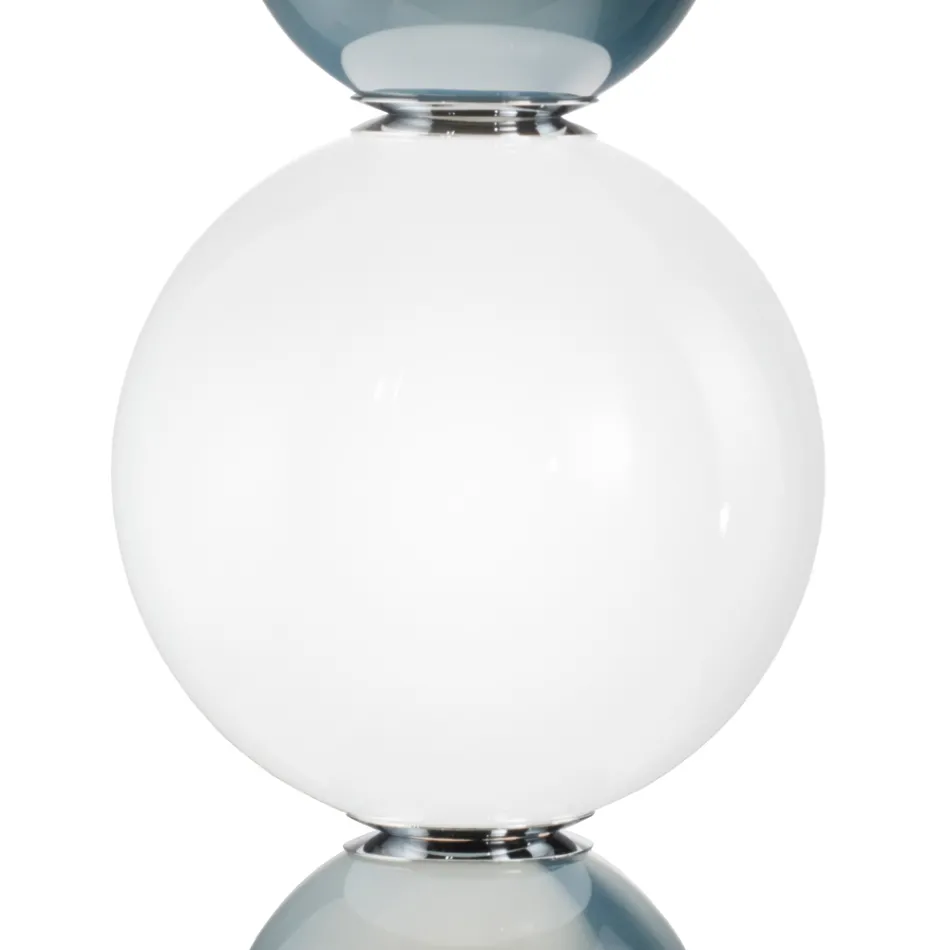 Lampe de table à trois lumières en verre et métal, fabriquée en Italie - Lumira Viadurini