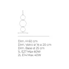Lampe de table à trois lumières en verre et métal, fabriquée en Italie - Lumira Viadurini