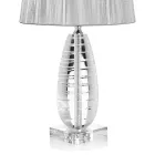 Lampe de table en cristal classique et abat-jour carré de luxe - Squilla Viadurini