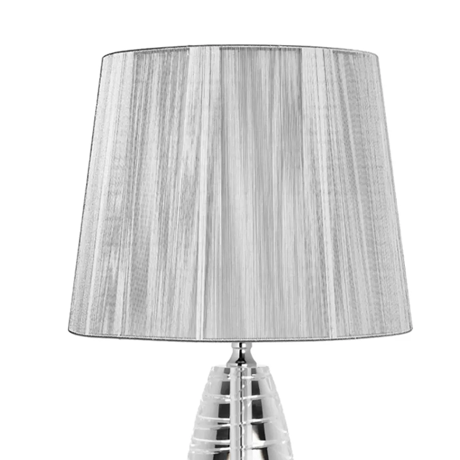 Lampe de table en cristal classique et abat-jour carré de luxe - Squilla Viadurini