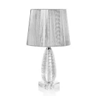Lampe de table en cristal classique et abat-jour carré de luxe - Squilla Viadurini