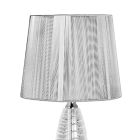Lampe de table en cristal classique et abat-jour carré de luxe - Squilla Viadurini