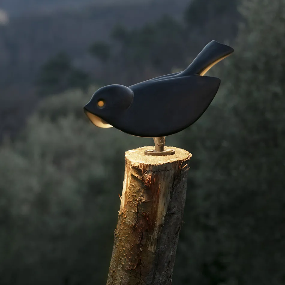 Lampe de table en faïence toscane émaillée Made in Italy - Uccellino Viadurini