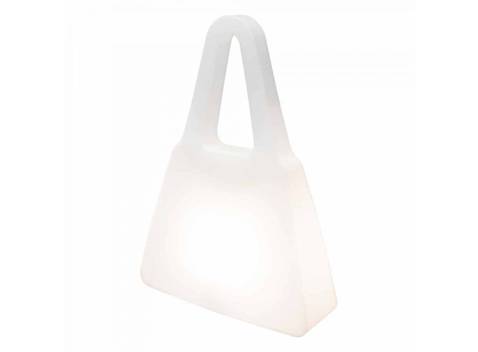 Lampe de table en plastique blanc de design moderne pour intérieur - Borsastar Viadurini
