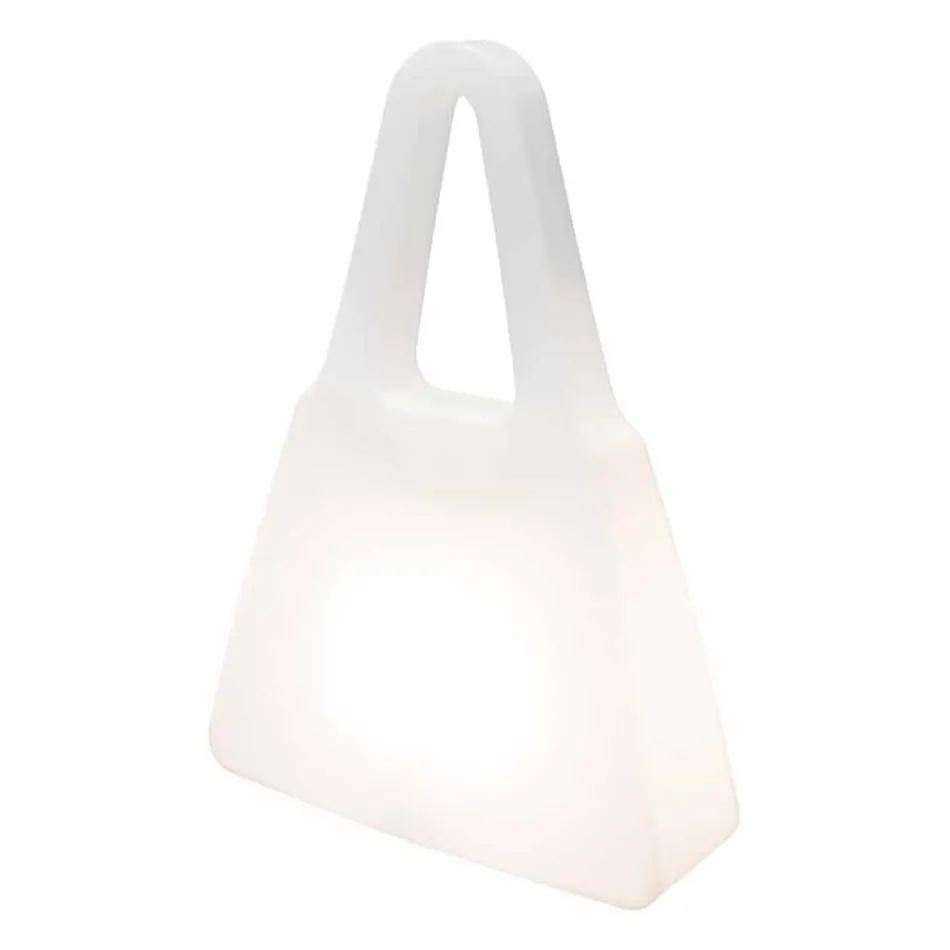 Lampe de table en plastique blanc de design moderne pour intérieur - Borsastar Viadurini