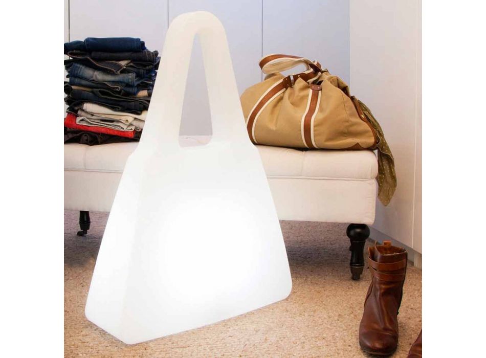 Lampe de table en plastique blanc de design moderne pour intérieur - Borsastar Viadurini