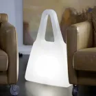 Lampe de table en plastique blanc de design moderne pour intérieur - Borsastar Viadurini