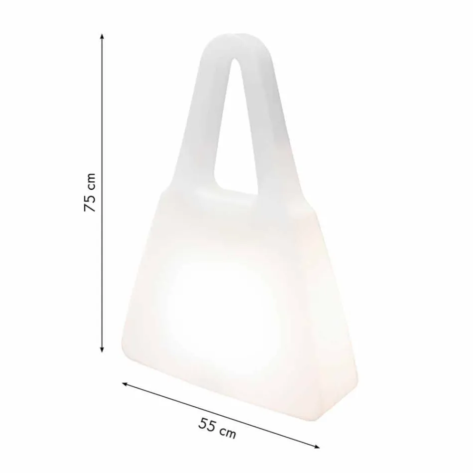 Lampe de table en plastique blanc de design moderne pour intérieur - Borsastar Viadurini