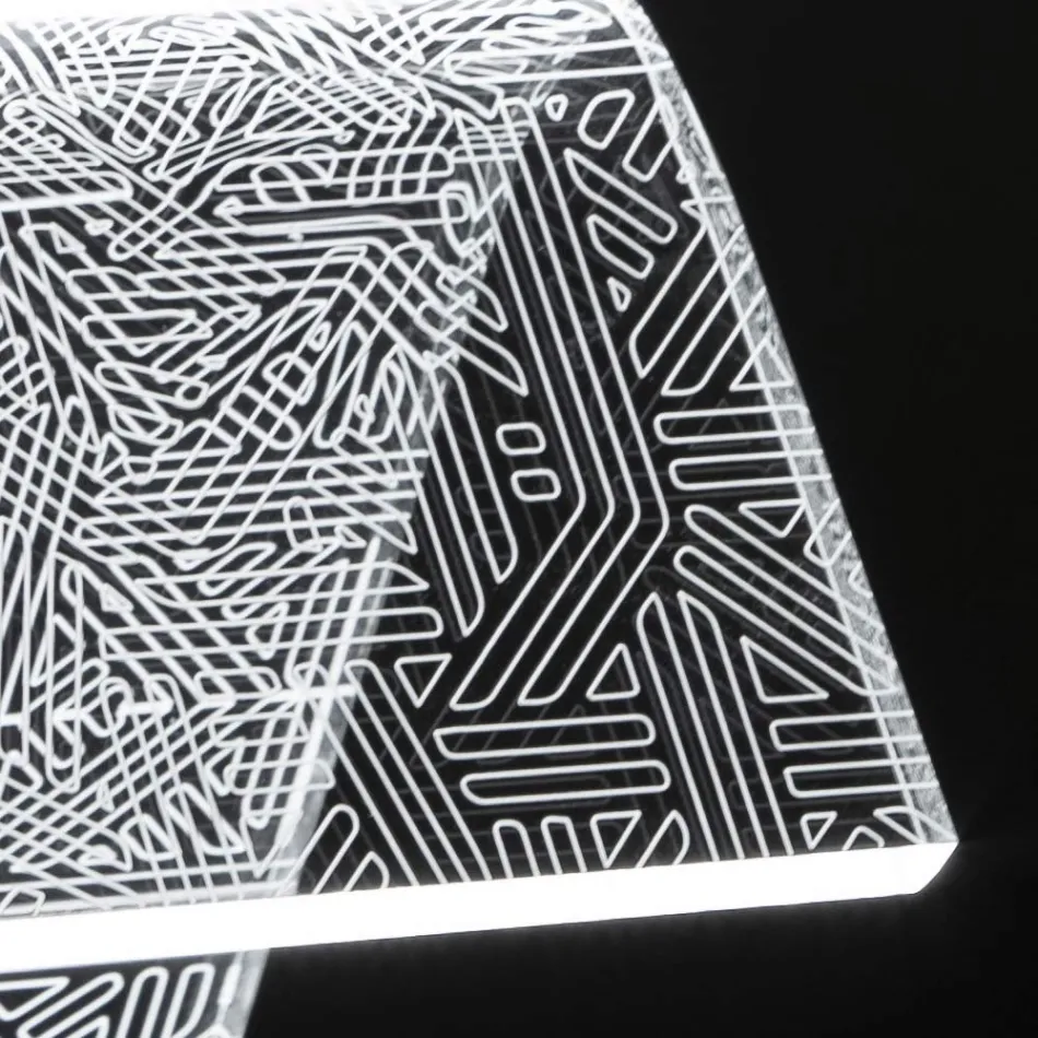 Lampe sur pied LED Acrylique Cristal Décoration Laser - Possett Viadurini