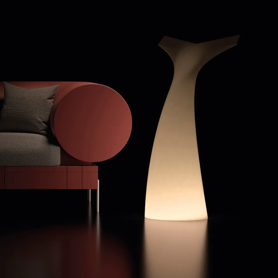 Coda - Lampe d'extérieur bicolore en polyéthylène, fabriquée en Italie Viadurini