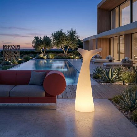 Coda - Lampe d'extérieur bicolore en polyéthylène, fabriquée en Italie Viadurini