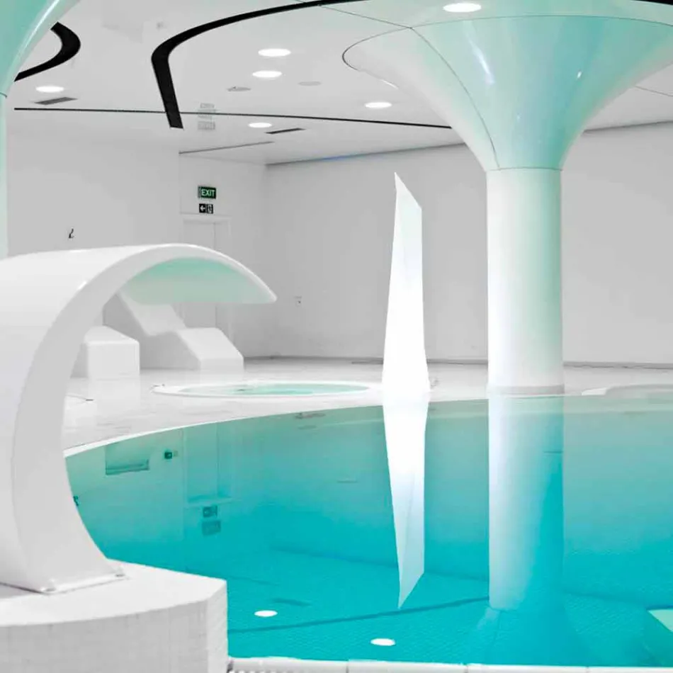 Lampe d'extérieur Prisma Slide Manhattan blanc lumineux fabriqué en Italie Viadurini