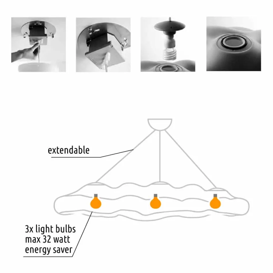 Lampe à Suspension Design Extérieur en Polyéthylène - Nefos par Myyour Viadurini