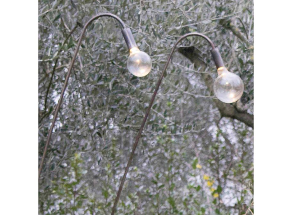 Lampe d'extérieur artisanale en fer et verre décoratif Made in Italy - Beba Viadurini