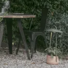 Lampe d'extérieur avec jardinière en argile, aluminium et laiton - Cappello Viadurini