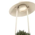 Lampe d'extérieur avec jardinière en argile, aluminium et laiton - Cappello Viadurini