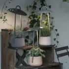 Lampe d'extérieur avec jardinière en argile, aluminium et laiton - Cappello Viadurini
