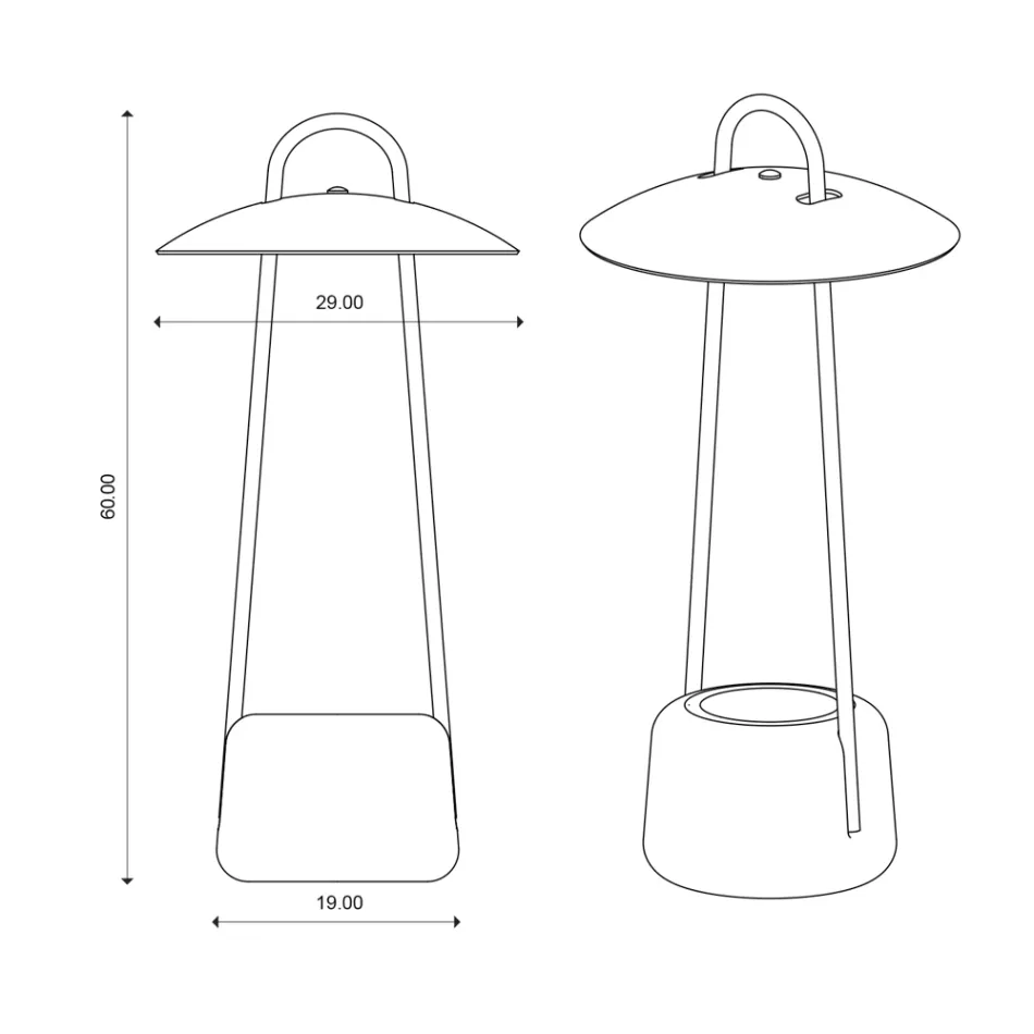 Lampe d'extérieur avec jardinière en argile, aluminium et laiton - Cappello Viadurini