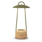 Lampe d'extérieur avec jardinière en argile, aluminium et laiton - Cappello Viadurini