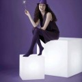 Lampe en forme de cube d'extérieur au design moderne Slide Cube, fabriquée en Italie