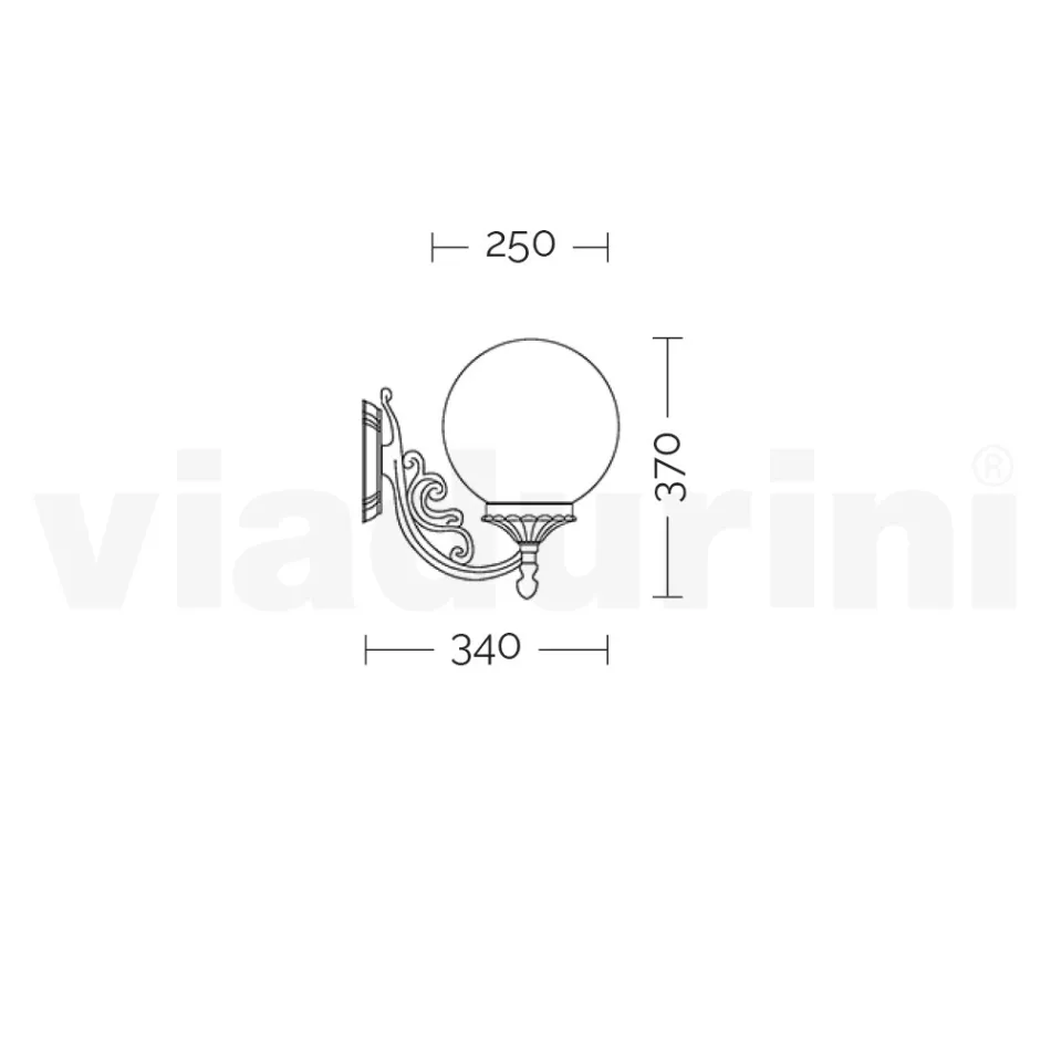 Lampe d'extérieur en aluminium avec sphère en acrylique opale - Trovaanthracite Viadurini