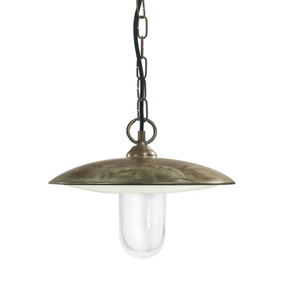 Lampe d'extérieur en laiton et verre, indice de protection IP44, fabriquée en Italie - Drago Viadurini