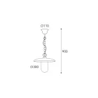 Lampe d'extérieur en laiton et verre, indice de protection IP44, fabriquée en Italie - Drago Viadurini