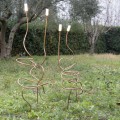 Lampe d'extérieur en cuivre naturel avec verre décoratif Made in Italy - Fusillo