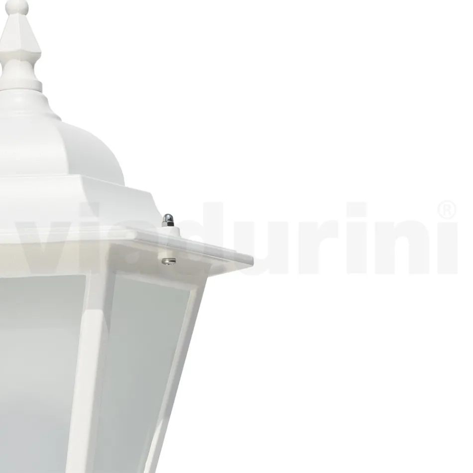 Lampe d'extérieur vintage en aluminium blanc fabriquée en Italie - Terella Viadurini