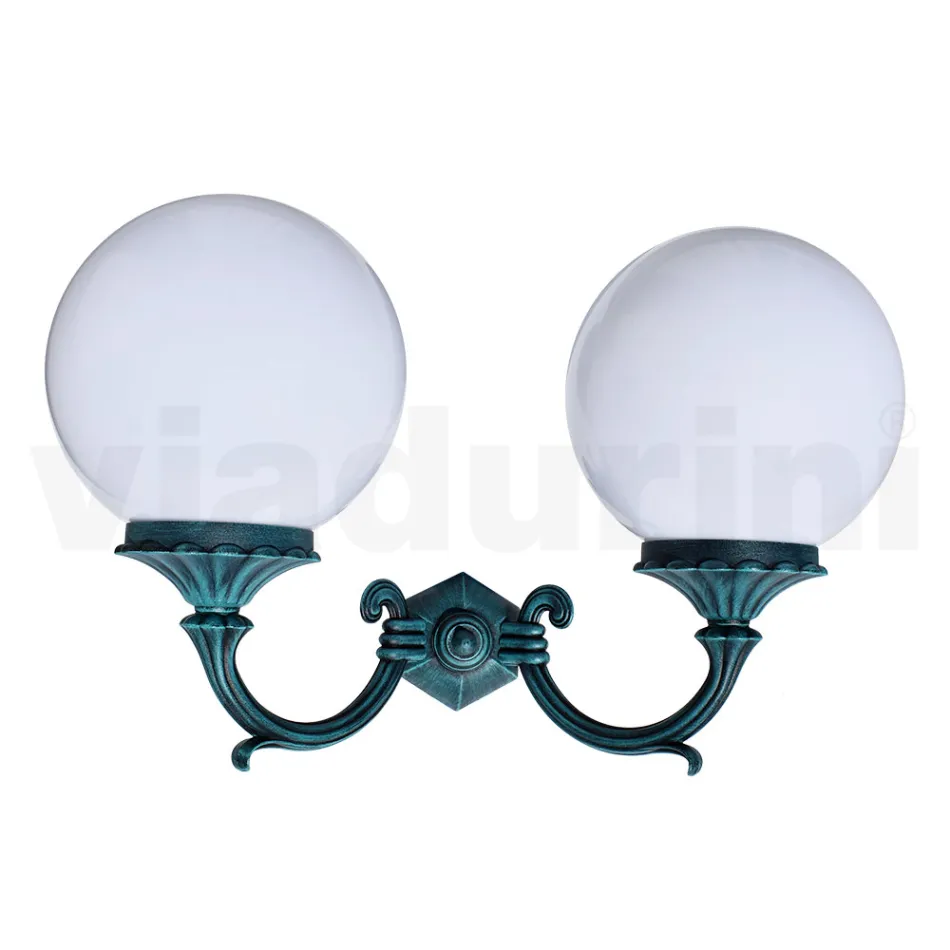 Lampe de jardin avec 2 lumières en acrylique et structure en aluminium - Trovanero Viadurini