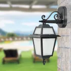 Lampe de jardin en aluminium anthracite et verre sablé - Elric Viadurini