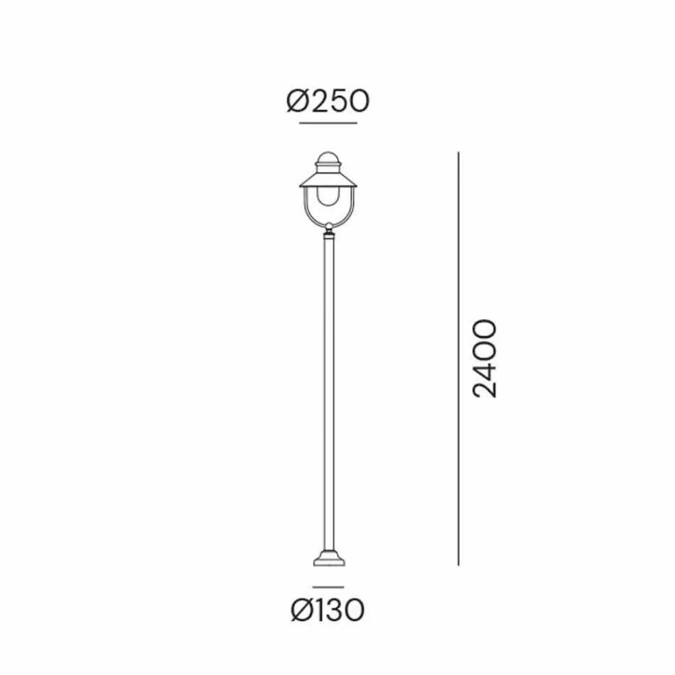 Lampe de Jardin Lampadaire Vintage Laiton et Cuivre 3 Tailles - Borgo par Il Fanale Viadurini