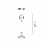 Lampe de Jardin Lampadaire Vintage Laiton et Cuivre 3 Tailles - Borgo par Il Fanale Viadurini